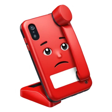 phone with red X and disappointed face, representing unqualified lead in sales, simple and clear emoji style sticker