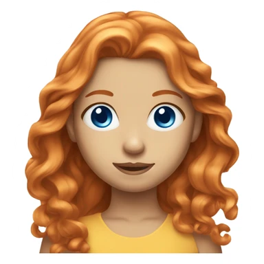 Ginger beautiful girl with blue eyes long hair sticker