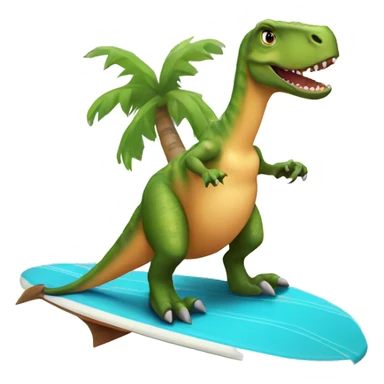 Dinosaur on a surfboard  sticker