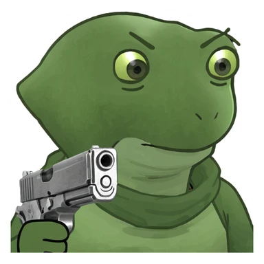 Boy with gun sticker