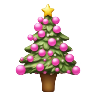 Large pink Christmas tree decorated   sticker