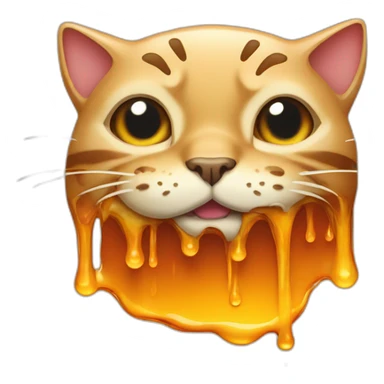 melting cat head sticker