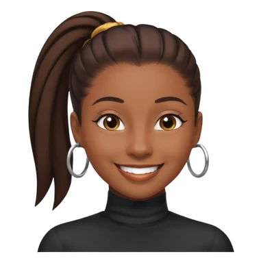 black girl with slick back ponytail  sticker