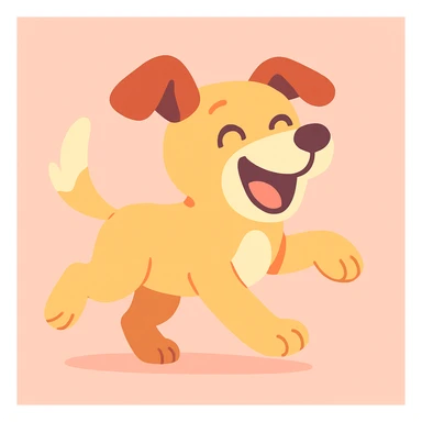 playful dog, pastel toon cartoon style sticker