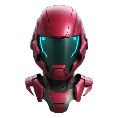 futuristic Autonomous Combat armored colored crimson helm sticker