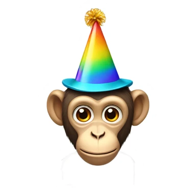 monkey with a party hat sticker