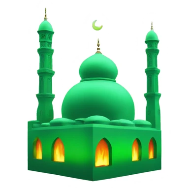mosque in a green fire sticker