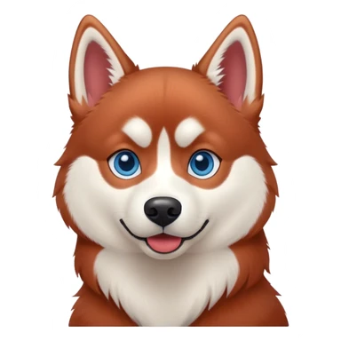 disney-style red siberian husky with blue eyes, playful and cute sticker