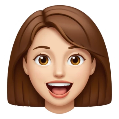 Woman brown hair. Mouth open sticker