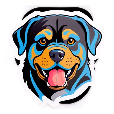 Rottweiler with Māori tattoo sticker