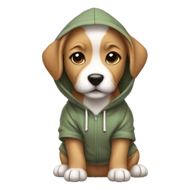 Cute puppy with hoddie  sticker