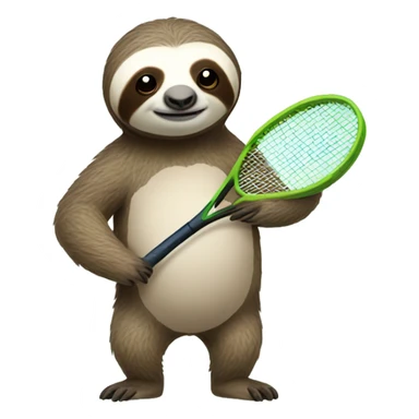 sloth with a tennis racket sticker