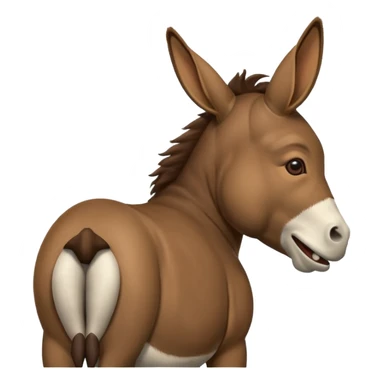 un âne vu de dos avec la tête tourner vers la croupe, qui doit être visible et rigolant de façon a donné l'impression qu'il se moque. En gros ça serait traduire parle à mon cul sticker