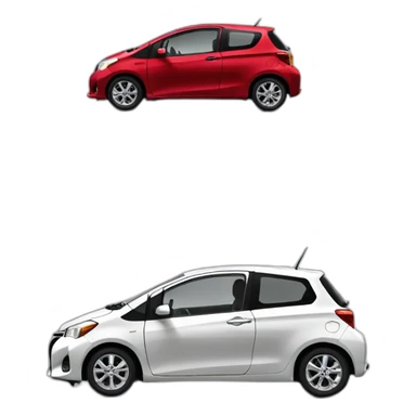 Toyota Yaris rouge 2 portes 2014 sticker