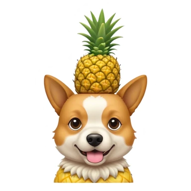 Dog with a pineapple on his head sticker