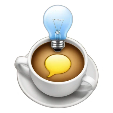 coffee cup with a light bulb in sticker