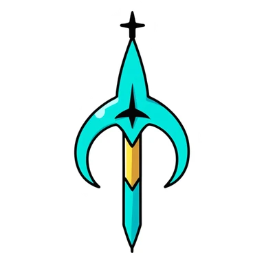 cosmic trident with sparkles sticker