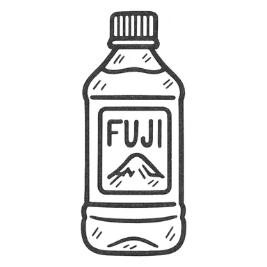 Fuji water bottle sticker