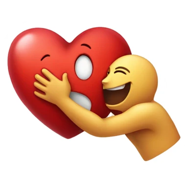 heart hugging heart sticker