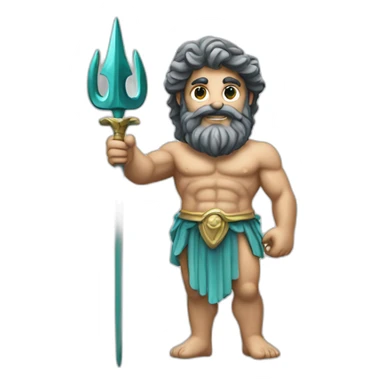 poseidon greek god with trident sticker