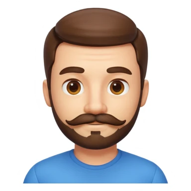A 3D cartoon male face with short beard and mustache resembling whiskers, friendly expression, warm light, realistic Memoji-style texture. sticker