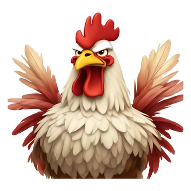 Angry boxing red rooster sticker