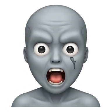 A papet scriming as AI sticker