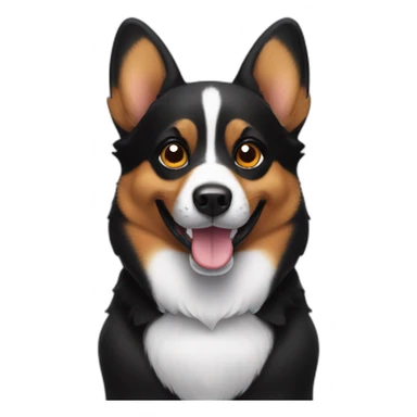 Black corgi Halloween sticker