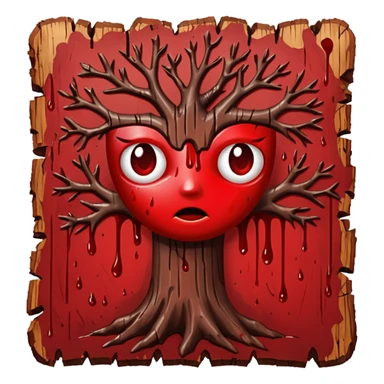 Blood on tree bark  sticker