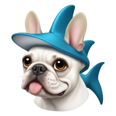 French bulldog with shark hat sticker