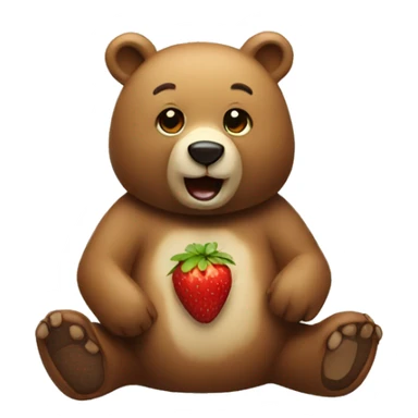 bear with a strawberry sticker