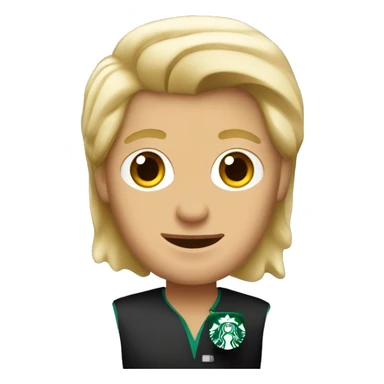 starbucks blonde male barista with coffee sticker