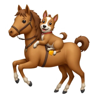Horse carrying a dog on the back  sticker