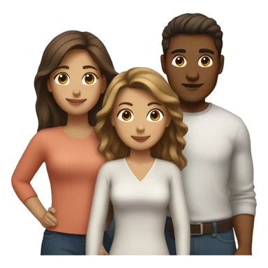 couple brown man and girlfriend brown hair sticker