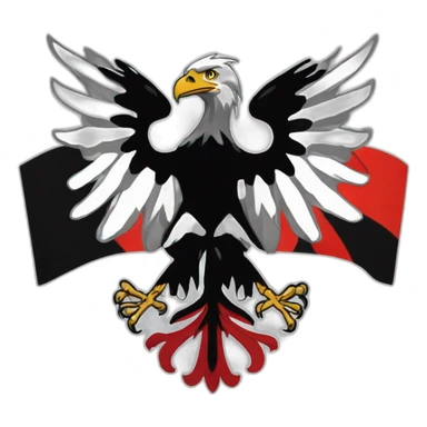 flag of prussia with an eagle in the middle sticker