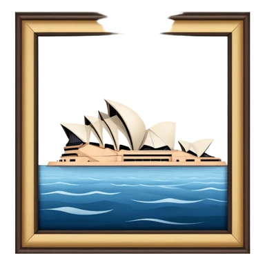 sydney opera house front view, no frame sticker
