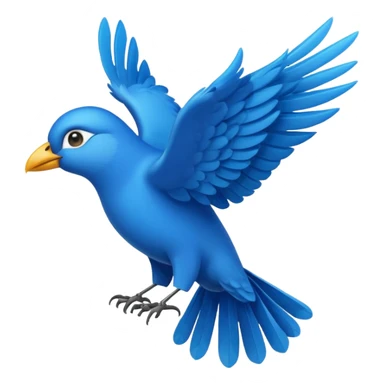 flying blue bird sticker