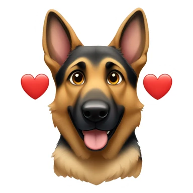 German shepherd making a heart shape with their paws  sticker