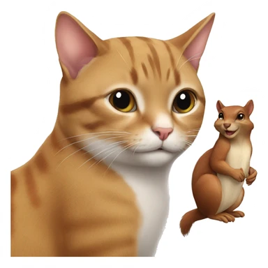 Cat with a squirrel sticker