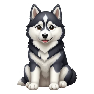 Black and white husky sitting sticker