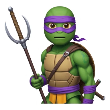Donatello from Teenage Mutant Ninja Turtles, wearing a purple mask sticker