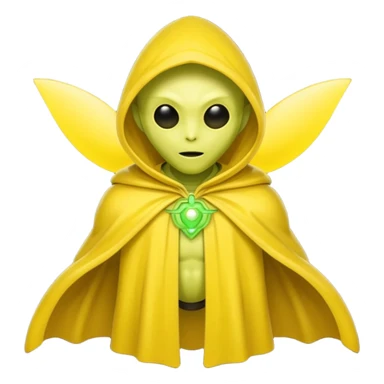yellow alien with yellow cloak sticker