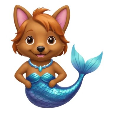 Happy brown dog with mermaid tail sticker