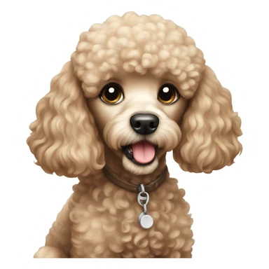 Mini poodle begging  sticker
