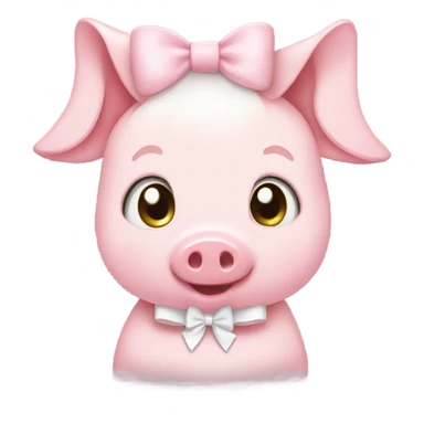 Cute Pink girl pig with a white bow  sticker