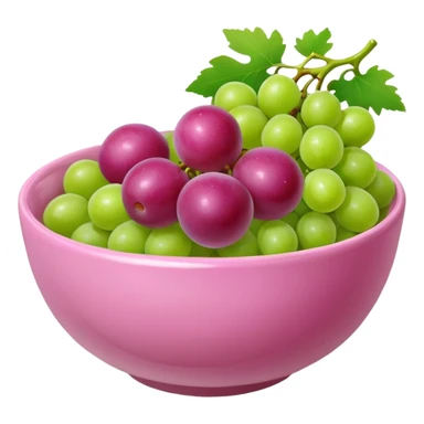 Pink bowl with green grapes sticker