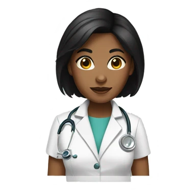 Woman doctor brown skin short black hair sticker