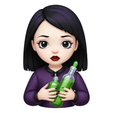 Goth baby girl with bottle sticker