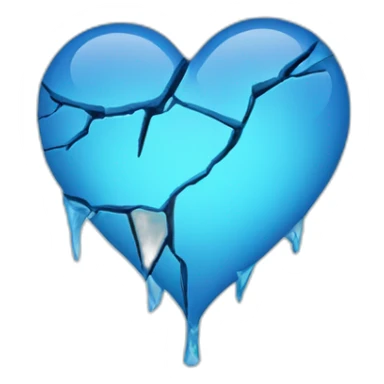 Broken Blue heart  sticker