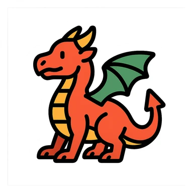 color outline icon of a dragon sticker